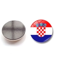 30mm Croatia flag crystal glass refrigerator magnet with strong magnetic backing - (25MM)-6-Croatia