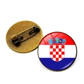 Spilla bandiera Croazia bronzo vintage con cupola in vetro per fan del calcio - Croazia
