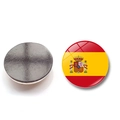 Magnetic 25mm round glass refrigerator magnet featuring the Spanish national flag - (25MM)-7-Spain