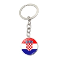 Metall Schlüsselanhänger mit Kroatien-Flaggen-Anhänger und Silberring für Fans - Kroatien