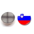 Round crystal glass Slovenia flag magnet for refrigerators with strong magnetic back - (25MM)-9-Slovenia