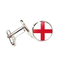 Polished silver cufflinks featuring the England St. George Cross flag design - Silver / England (XSWX7343-11)