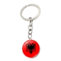 Metall-Schlüsselanhänger mit Albanien-Flaggen-Anhänger für Fußballfans und Geschenke - Albanien