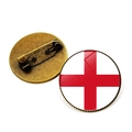 Spilla tonda vintage in bronzo con bandiera inglese e chiusura a spilla di sicurezza - Stile Inghilterra