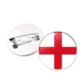 England flag round metal brooch with glass dome and silver safety pin back - England Style