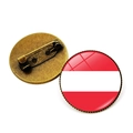 Spilla bandiera Austria in vetro con base in bronzo vintage per tifosi di calcio - Austria