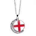 Engelse vlag roterende maan ketting in zilveren afwerking voor voetbalfans - Engeland (XSWX7341-11)