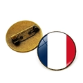 Spilla distintivo bandiera francese in vetro e metallo bronzo con chiusura a spilla - Stile Francia