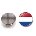 30mm crystal glass fridge magnet featuring the Dutch national flag and magnetic back - (25MM)-15-Netherlands