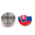 Round crystal glass Slovak flag fridge magnet with a powerful magnetic backing - (25MM)-19-Slovakia