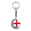Rotating moon pendant keychain with England flag for soccer fans and gift giving - England Style