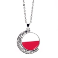 Draaibare maan hanger ketting met vlag van Polen voor voetbalfans in zilver - Polen (XSWX7341-15)