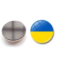 25mm Ukraine flag glass refrigerator magnet with creative round magnetic base for home - (25MM)-20-Ukraine