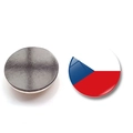 Czech Republic flag crystal glass fridge magnet with magnetic back for home decor - (25MM)-21-Czech Republic