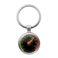 Kreativer Motorrad-Tacho-Schlüsselanhänger mit Glaskuppel und Metallring als Herrengeschenk - Silber (XSWX7745-3)