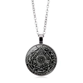 Collier pendentif sept archanges en argent avec cabochon de verre et symboles sacrés - Style Argent