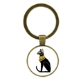 Portachiavi dea gatta egizia Bastet in lega di bronzo con antico motivo mistico - Dea Gatta Egiziana Bronzo (XSWX7797-2)