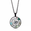 Collar colgante ojo malvado místico con dijes de múltiples símbolos y cadena negra - Estilo Negro 3 (XSWX6733-3)