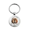 Portachiavi a civetta in metallo argento con scritta Owl always be here for you - Design a Gufo (XSWX6927)