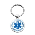 Porte-clés médical argenté avec Star of Life et texte de premier secours d'urgence - Style Premier Répondant (XSWX6897-8)