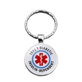 Porte-clés d'alerte médicale diabétique de type 1 avec symbole de l'étoile de la vie - Xswx6897-9