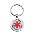 Porte-clés argenté avec logo Medical Emergency Team et dôme de verre Star of Life - Style Équipe d'Urgence Médicale (XSWX6897-12)