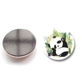30mm crystal glass panda magnet with cute cartoon design and durable magnetic backing - Panda with Cactus Style (XSWX6750-8-(25MM))