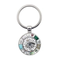 Magic amulet lucky symbols keychain with evil eye and turquoise inlays on metal ring - Mystic Totem Style 2 - Silver (XSWX6936-Silver 2)