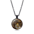 Pendentif steampunk avec motifs d'engrenages d'horloge complexes en bronze et doré - Style Engrenage Bronze (XSWX6961-7)