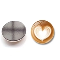 Aimant de frigo créatif en verre de cristal 25mm avec motif cappuccino latte art - Style Coeur de Café (XSWX7183-2)