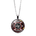 Silver-plated Firefighter honor necklace with Proud to be Firefighter glass dome pendant - Silver-6 (PROUD TO BE FIREFIGHTER)