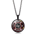 Black Firefighter Pride pendant necklace featuring Proud To Be Firefighter emblem - Black-6 (PROUD TO BE FIREFIGHTER)