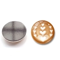 Calamita da frigo rotonda in vetro da 25mm con design latte art cappuccino e retro magnetico - Stile Cuore Progressivo (XSWX7183-8)