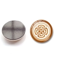 Calamita da frigo in vetro cristallo cappuccino latte art tonda 25mm base magnetica - Stile Texture Simmetrica (XSWX7183-9)