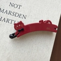 Clip banana artesanal con forma de gato rojo y un elegante acabado brillante - 2# Rojo