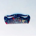 Farbenfroher Acetat-Wellenkamm mit blauem Schildpattmuster und Antistatik-Effekt - Blau Mehrfarbig