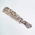 Retro acetate hair comb with wide teeth and colorful marble pattern on white background - Milk White