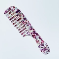 Macro shot of purple marble wide-tooth comb made of high quality acetate resin - 3mm Acetate / Purple White
