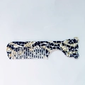 Mini acetate hair comb with stylish black and white mosaic pattern for portable daily use - Black & White