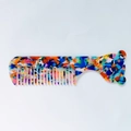 Mini tortoiseshell acetate wide-tooth hair comb with cute bear ear handle design - Colorful