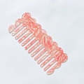 Pettine per capelli a denti larghi in acetato di marmo rosa con bordo a onde - Rosa Antico