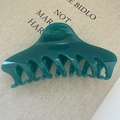 Deep forest green large hair claw clip in translucent acetate finish for women - Butterfly Back Style / Large Size 14CM / Cyan