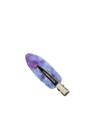 Elegant purple marble acetate hair clip with silver metal alligator grip for women - Purple White
