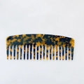 Minimalist wide-tooth acetate hair comb in a classic tortoiseshell amber finish - Leopard Print