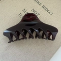 Deep purple translucent resin hair claw clip for thick hair styling in large size - Butterfly Back Style / Large Size 14CM / Dark Red
