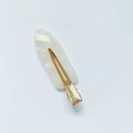 Elegant white marble pattern acetate hair clip with golden metal clip for women - Mermaid Iridescent