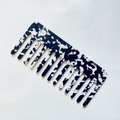 Elegant black and white marble pattern acetate wide-tooth hair comb for styling - Rectangular Black and White