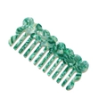 Green marble acetic acid hair comb with wide teeth and wave shape handle design - Emerald Green
