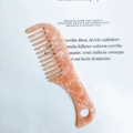 Mini acetate wide-tooth comb with pink marble pattern and ergonomic handle for hair styling - Orange