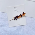 Barrette dorée style coréen ornée de quatre étoiles en acétate à motif léopard chic - Imprimé léopard
